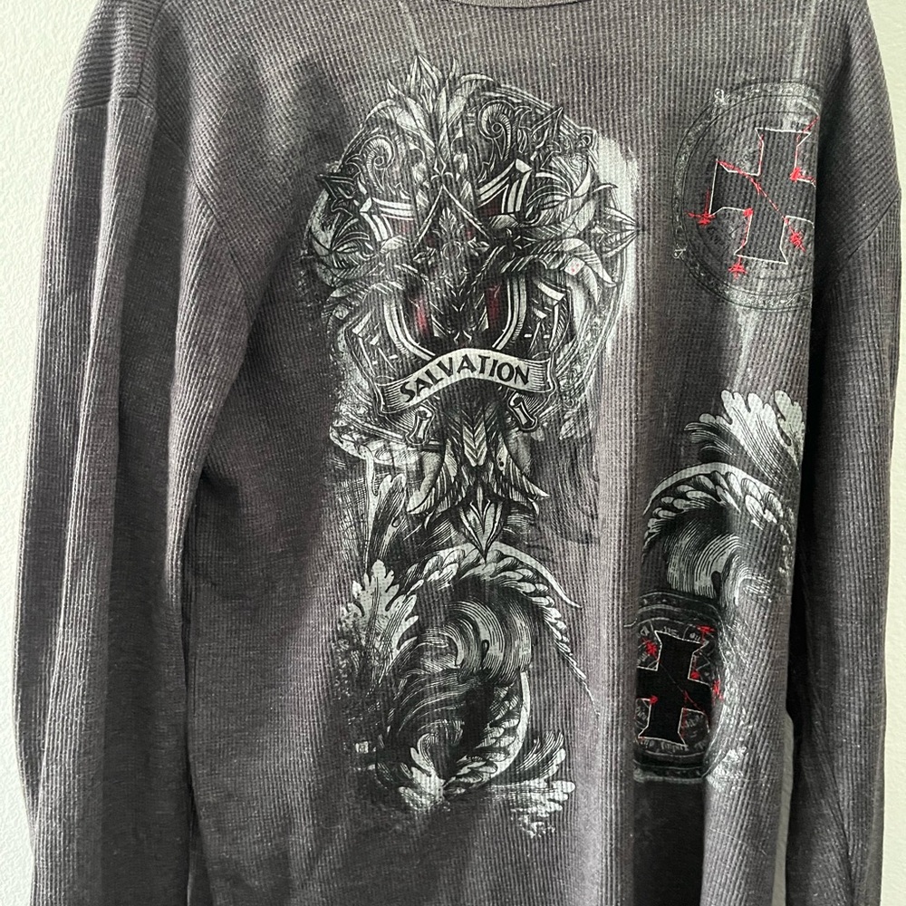 Mma Elite Men's Gray Graphic Sweater XL  with 'Salvation' Crest